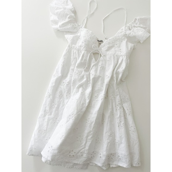 NWT‎ For Love & Lemons Weston Mini Dress in White Size Large - Picture 5 of 10